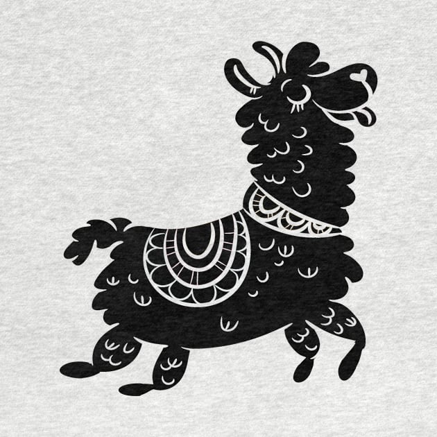 cute llama alpaca by HBfunshirts